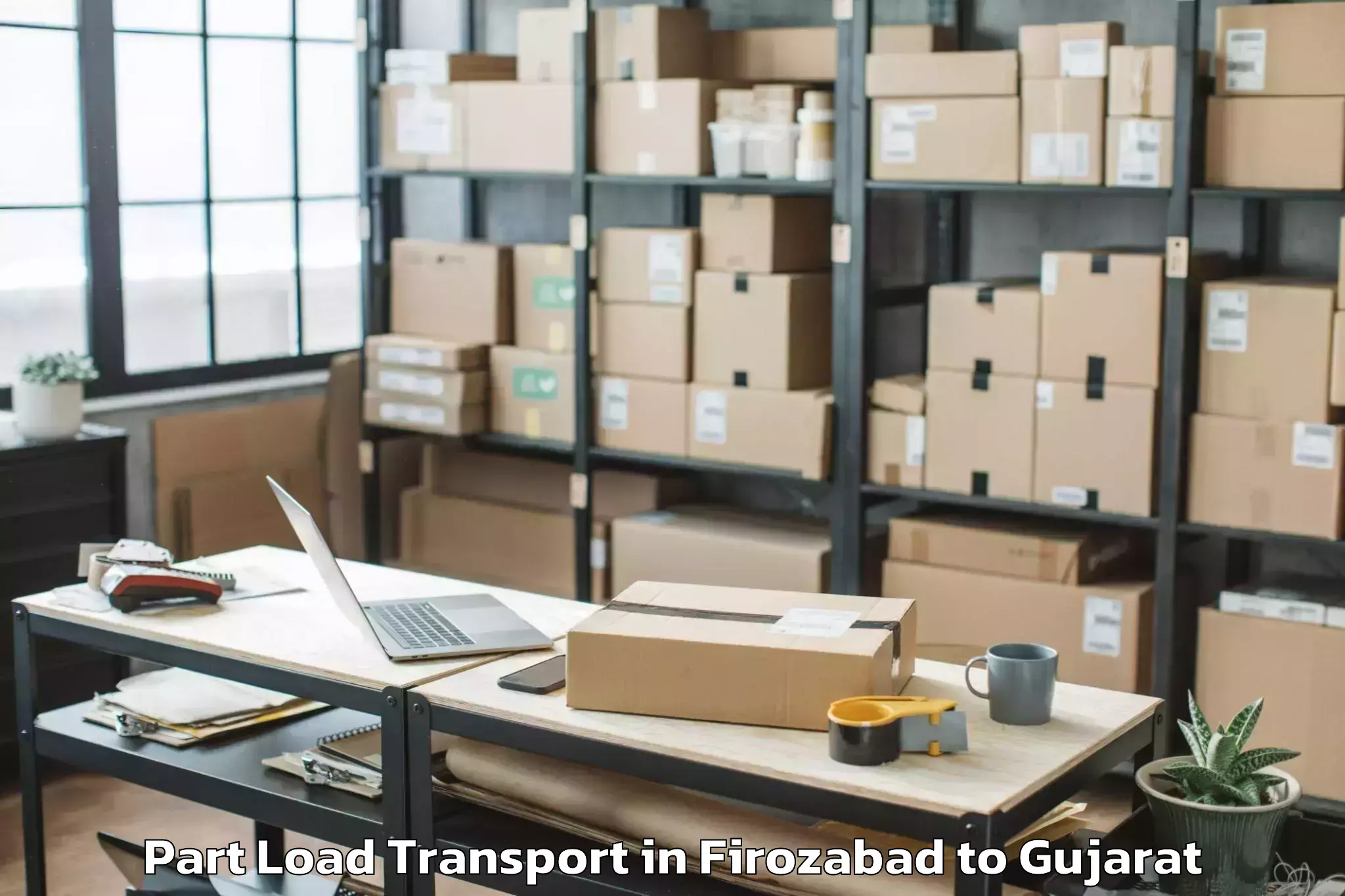 Top Firozabad to Valia Part Load Transport Available